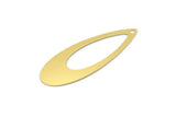 Brass Drop Charm, 12 Raw Brass Drop Charms With 1 Hole, Earrings, Findings (44x16x0.40mm) A4196