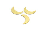 Brass Moon Blank, 24 Raw Brass Crescent Moon Shaped Blanks, Findings (17.5x6x0.80mm) A4214
