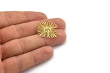 Brass Sun Charm, 8 Raw Brass Sun Charms With 1 Loop, Findings (26x24x0.60mm) A3877