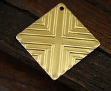 Brass  Textured Charm, 10 Raw Brass Square Textured Charms, Findings (20mm) Brs 673-2 A0133