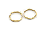 Brass Circle Rings, 24 Raw Brass Wavy Circle Rings, Charms (15x0.80x1.5mm) BS 1758