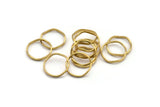 Brass Circle Rings, 24 Raw Brass Wavy Circle Rings, Charms (15x0.80x1.5mm) BS 1758