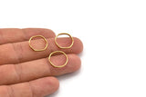 Brass Circle Rings, 24 Raw Brass Wavy Circle Rings, Charms (15x0.80x1.5mm) BS 1758