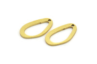 Brass Drop Charm, 24 Raw Brass Drop Charms With 1 Hole, Earrings, Findings (19x11x1mm) D842