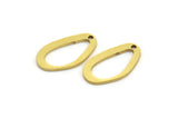 Brass Drop Charm, 24 Raw Brass Drop Charms With 1 Hole, Earrings, Findings (19x11x1mm) D842