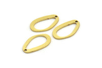 Brass Drop Charm, 24 Raw Brass Drop Charms With 1 Hole, Earrings, Findings (19x11x1mm) D842
