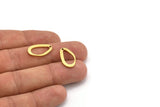 Brass Drop Charm, 24 Raw Brass Drop Charms With 1 Hole, Earrings, Findings (19x11x1mm) D842