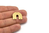 Brass Geometric Charm, 10 Raw Brass U Shaped Pendants With 3 Holes, Earrings, Findings (21.5x21x1mm) D977