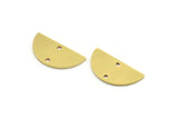 Semi Circle Pendant, 24 Raw Brass Semi Circle Blanks With 2 Holes (21x10x0.80mm) BS 1723