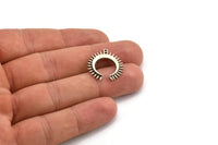 Gümüş Ay Tılsımı, 1 Döngülü 4 Antik Gümüş Kaplamalı Pirinç Hilal Ay Tılsımı (22,5x21x2,5 mm) N1432