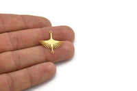Gold Bird Charm, 8 Gold Plated Brass Stork Charms With 2 Loops, Brass Connectors (24x22x0.60mm) A3874