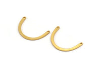 Gold Boomerang Charm, 4 Gold Plated Brass Boomerang Connectors With 2 Holes, Findings (30x3x1mm) D1348