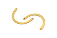 Gold Boomerang Charm, 4 Gold Plated Brass Boomerang Connectors With 2 Holes, Findings (30x3x1mm) D1348