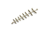 Silver Leaf Charm, 2 Antique Silver Plated Brass Leaf Charms With 1 Loop (62mm) N1367
