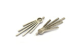 Silver Fringed Charm, 2 Antique Silver Plated Brass Fringed Charms With 1 Loop - Pad Size 6mm  (47x18x2mm) N1369