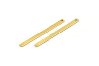 Minimalist Necklace Bar, 4 Gold Plated Brass Bars (45x3x1mm) Brc 156--a0828