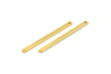 Minimalist Necklace Bar, 4 Gold Plated Brass Bars (45x3x1mm) Brc 156--a0828