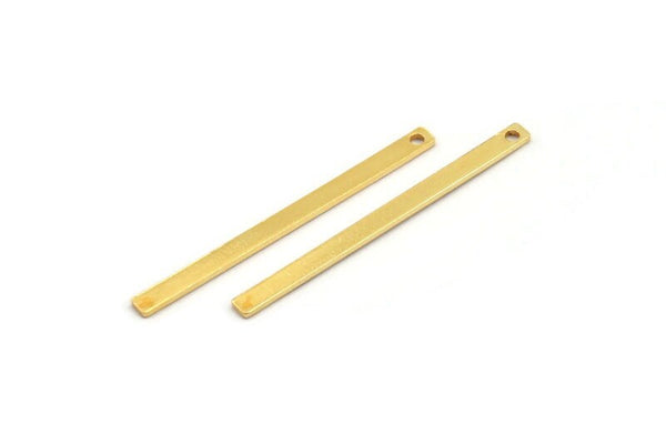 Minimalist Necklace Bar, 4 Gold Plated Brass Bars (45x3x1mm) Brc 156--a0828