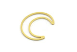 Brass Moon Charm, 12 Raw Brass Crescent Moon Charms, Connectors (27x7x1mm) A4257