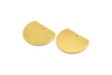 Semi Circle Pendant, 4 Gold Plated Brass Semi Circle Blanks With 1 Hole (18.5x14.5x0.80mm) BS 1724