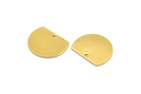 Semi Circle Pendant, 4 Gold Plated Brass Semi Circle Blanks With 1 Hole (18.5x14.5x0.80mm) BS 1724