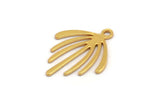Gold Fringed Charm, 12 Gold Plated Brass Fringed Charms With 1 Loop (18x14x0.60mm) A3192
