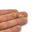 Gold Fringed Charm, 12 Gold Plated Brass Fringed Charms With 1 Loop (18x14x0.60mm) A3192