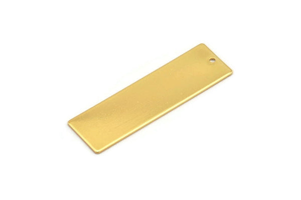 Gold Geometric Bar, Gold Plated Brass Rectangle Stamping Blank, Customized Bar, Necklace Pendants (50x15x0.80mm) A0844