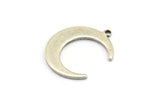 Silver Moon Pendant, 12 Antique Silver Plated Brass Moon Pendants With 1 Loop (20x17x1mm) D0567