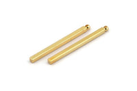 Tiny Necklace Bar, 6 Gold Plated Brass Bar Connectors, Necklace, Earring, Bracelet Findings With 1 Hole (2x30mm) BS 1780