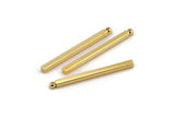 Tiny Necklace Bar, 6 Gold Plated Brass Bar Connectors, Necklace, Earring, Bracelet Findings With 1 Hole (2x30mm) BS 1780