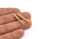 Tiny Necklace Bar, 6 Gold Plated Brass Bar Connectors, Necklace, Earring, Bracelet Findings With 1 Hole (2x30mm) BS 1780