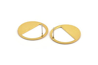 Gold Round Earring, 2 Gold Plated Brass Round Stud Earring (25x0.80mm) M416 A2326