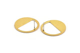 Gold Round Earring, 2 Gold Plated Brass Round Stud Earring (25x0.80mm) M416 A2326