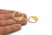 Gold Round Earring, 2 Gold Plated Brass Round Stud Earring (25x0.80mm) M416 A2326