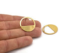 Gold Round Earring, 2 Gold Plated Brass Round Stud Earring (25x0.80mm) M416 A2326