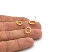 Gold Circle Earring, 6 Gold Plated Brass Circle Stud Earrings (10x0.90mm) D1570 A1383