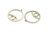 Silver Eye Charm, Antique Silver Plated Brass Eye Pendant With 1 Loop, Findings (37x34x1.5mm) N1344