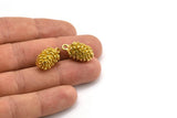 Brass Cone Charm, Raw Brass Pine Cone Charms With 1 Loop (22x13mm) N0197