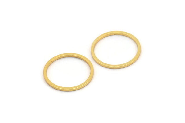 17mm Circle Connectors, 12 Gold Plated Brass Circle Connectors (17x1x1mm) Bs 1097