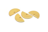 Semi Circle Pendant, 10 Gold Plated Brass Semi Circle Blanks With 1 Hole (15x7.5x0.80mm) E122 H0820