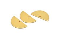 Semi Circle Pendant, 4 Gold Plated Brass Semi Circle Blanks With 1 Hole (21x10x0.80mm) BS 1725