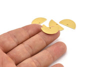 Semi Circle Pendant, 4 Gold Plated Brass Semi Circle Blanks With 1 Hole (21x10x0.80mm) BS 1725