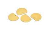 Semi Circle Charm, 4 Gold Plated Brass Half Moon Blanks With 1 Hole, Earrings, Pendants (18x14x0.90mm) D0707