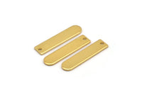 D Shape Rings - 4 Gold Plated Brass D Shape Connectors With 1 Hole  (27.5x6.5x1mm) BS 1933