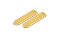 D Shape Rings - 4 Gold Plated Brass D Shape Connectors With 1 Hole  (27.5x6.5x1mm) BS 1933