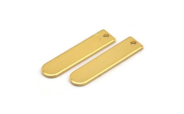 D Shape Rings - 4 Gold Plated Brass D Shape Connectors With 1 Hole  (27.5x6.5x1mm) BS 1933