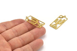 Brass Cactus Charm, 10 Raw Brass Cactus Charms With 1 Loop (33x15x0.60mm) A4547