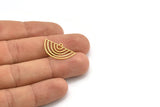 Semi Circle Charm, 24 Raw Brass Semi Circle Charms With 1 Loop, Pendant Charms (14x24x0.60mm) A4278