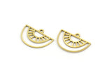 Semi Circle Charm, 50 Raw Brass Semi Circle Charms With 1 Loop, Pendant Charms (12.5x18x0.60mm) A4292